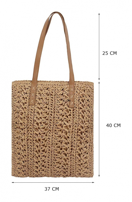 Geanta de paie Shopper CLETTA, Maro [4]