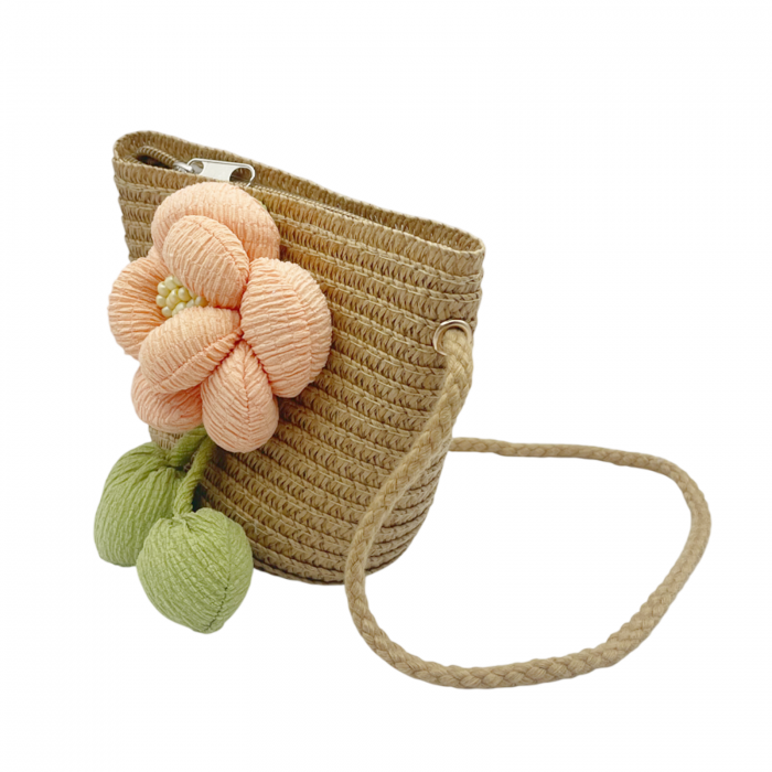 Geanta de paie FLORES pentru fetite, Maro [2]