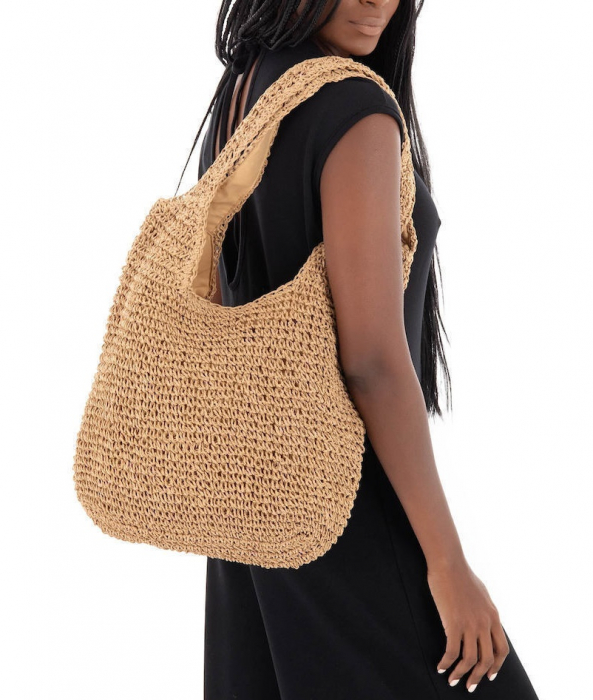 Geanta de paie Shopper ESTRELA, Maro [3]