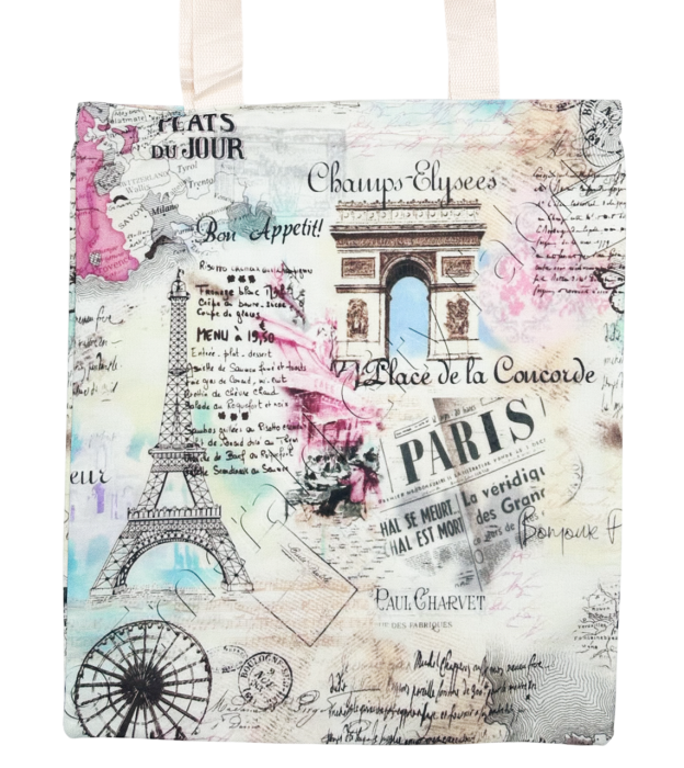 Geanta tote din panză Paris – design vintage cu Turnul Eiffel [2]