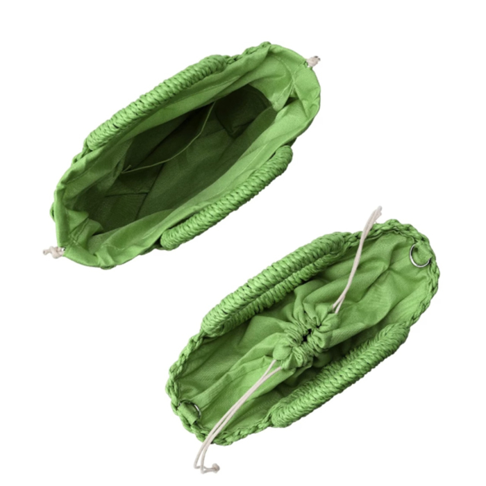 Geanta semirotunda verde din paie SORRENTO - Geanta Boho de Vara [4]