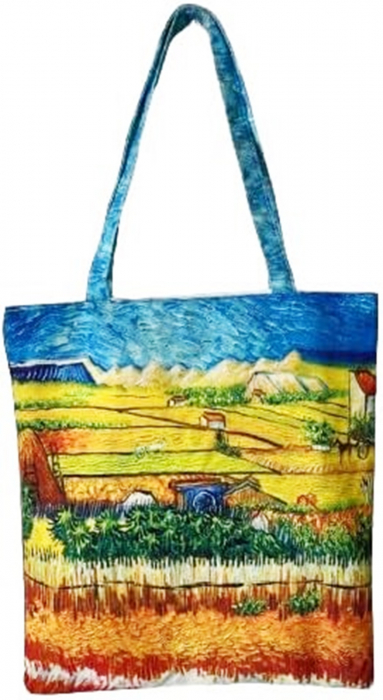 Geanta Shopper din material textil satinat PAINTINGS [7]