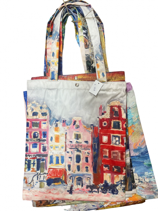 Geanta Shopper din material textil satinat PAINTINGS [3]