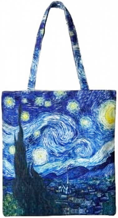 Geanta Shopper din material textil satinat PAINTINGS [9]