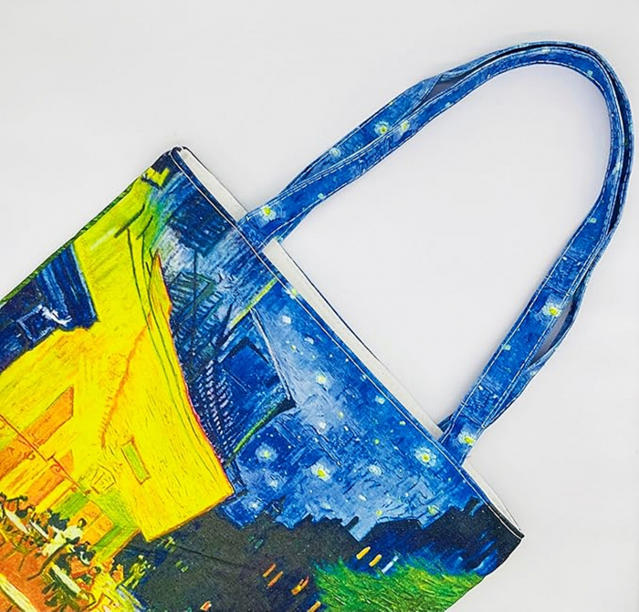 Geanta Shopper din material textil satinat PAINTINGS [11]