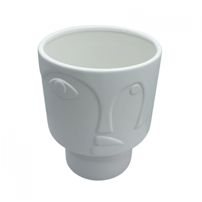 Ghiveci ceramica AGNESE, Alb, 13x16cm [2]