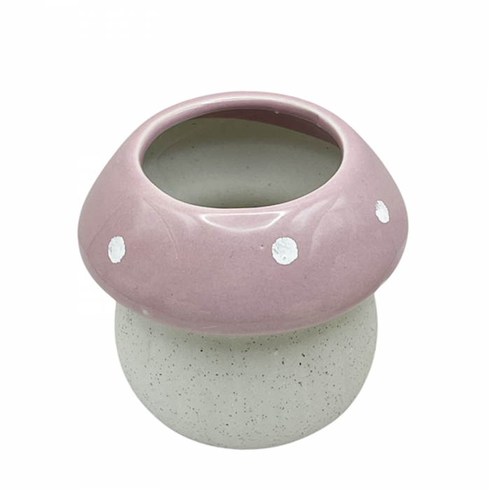Ghiveci ceramica Ciuperca GIL, Roz, 8x9cm [1]