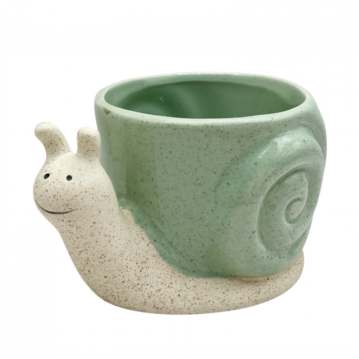 Ghiveci ceramica Melc SAMMY, Verde, 15x10cm [1]