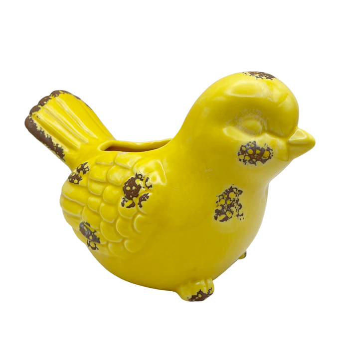 Ghiveci ceramica Pasare DOLCE, Galben, 17x12cm [1]