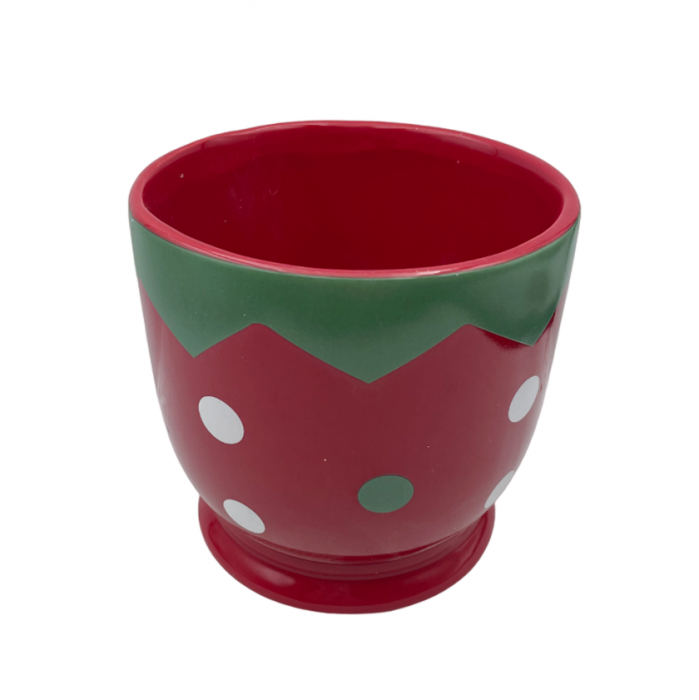 Vaza Craciun cu buline HOLLY, Rosu/ Verde, 11x10cm [2]