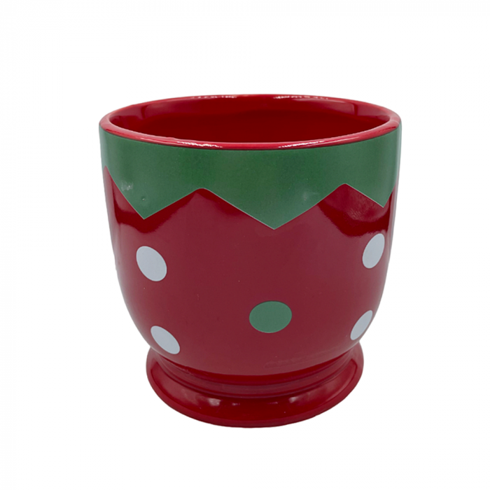 Vaza Craciun cu buline HOLLY, Rosu/ Verde, 11x10cm [3]