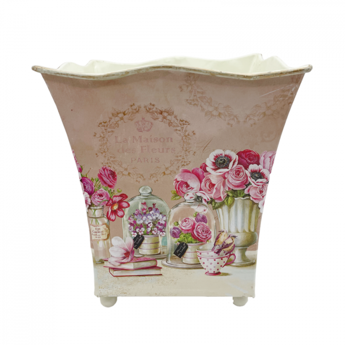 Vas metal SHABBY ROSES, 17x17cm [2]