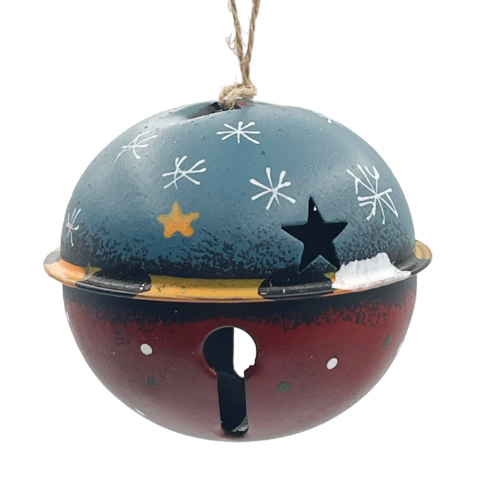 Glob Craciun Clopotel MAGIC, Albastru/ Burgundy, 8cm [1]