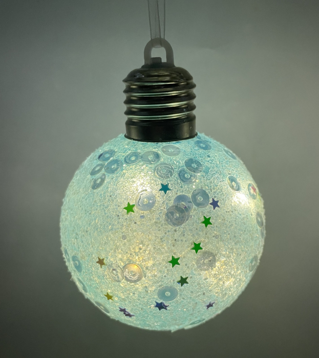 Glob Craciun cu leduri BRIGHT, Albastru, 10cm [2]