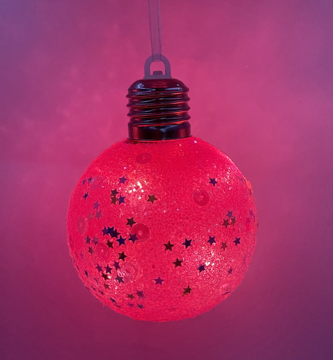 Glob Craciun cu leduri BRIGHT, Rosu, 10cm [2]