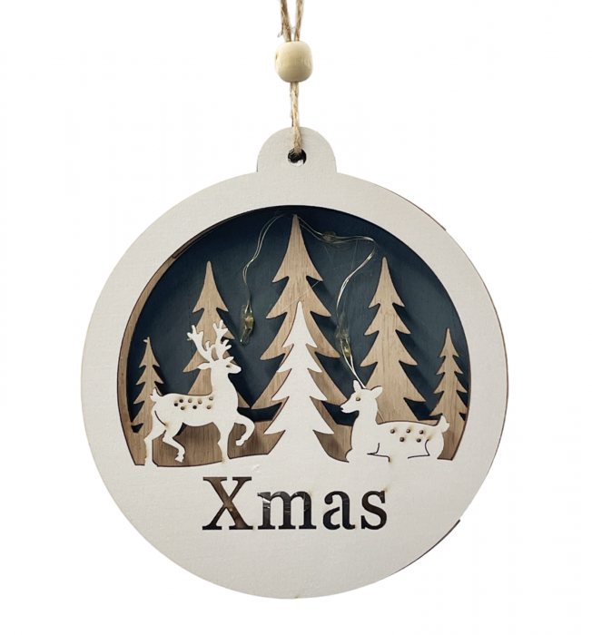 Ornament Craciun glob cu leduri XMAS, 12cm [1]