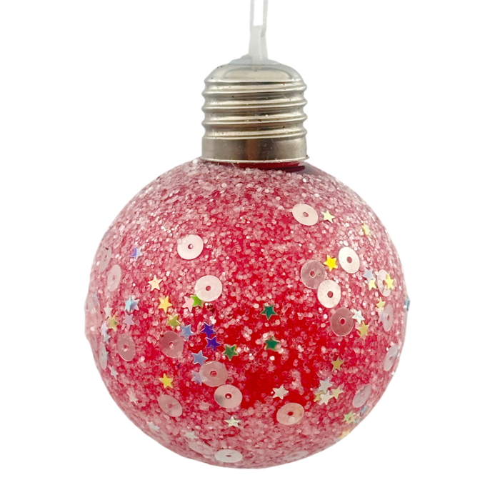 Glob Craciun cu leduri BRIGHT, Rosu, 10cm [1]