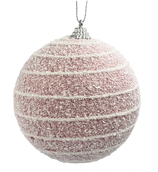 Glob de Craciun glazurat CANDY, Roz, 10cm [1]