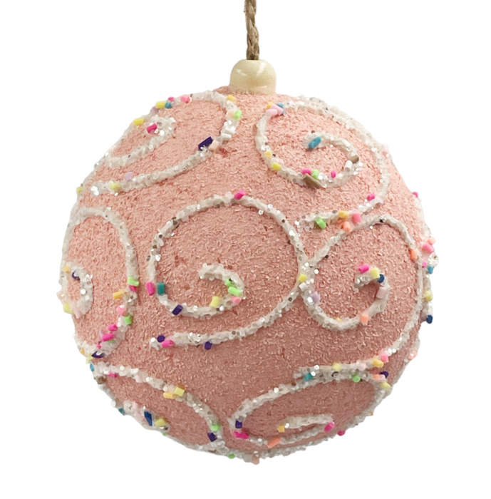 Glob de Craciun SWEETY, Roz, 10cm [1]