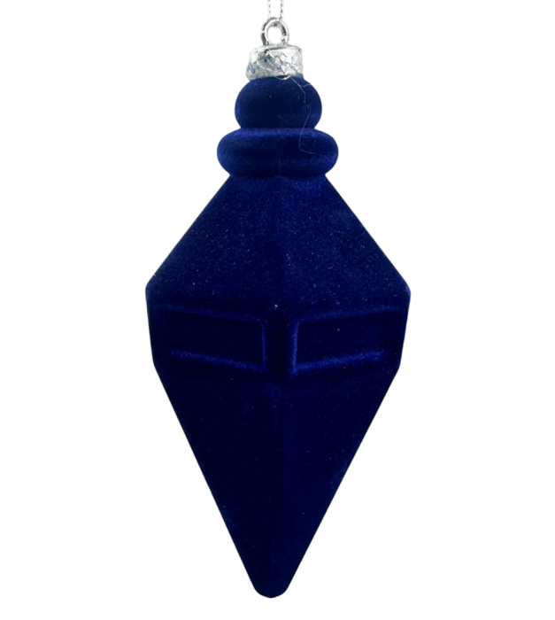 Glob de Crăciun catifelat albastru – formă geometrica [1]
