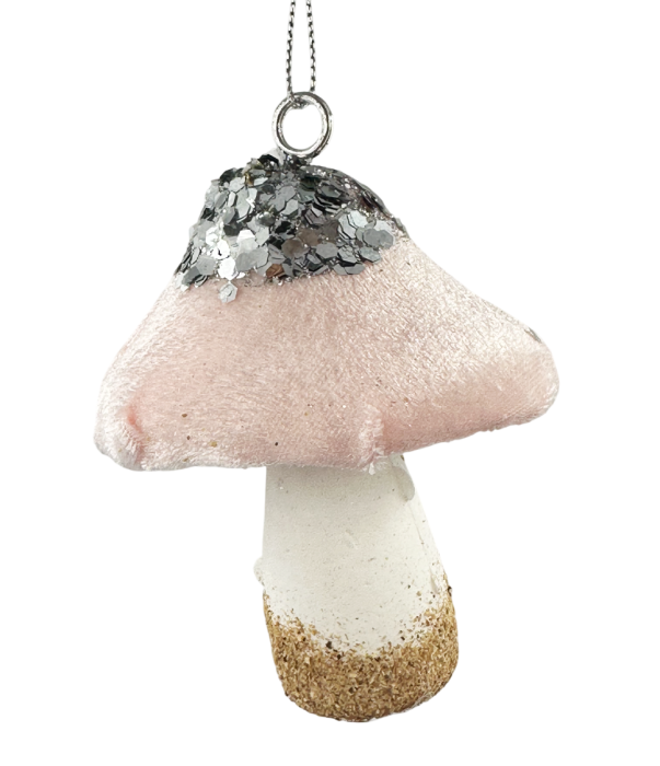 Glob de Craciun Ciuperca DELICE, Roz Alb, 10cm [1]