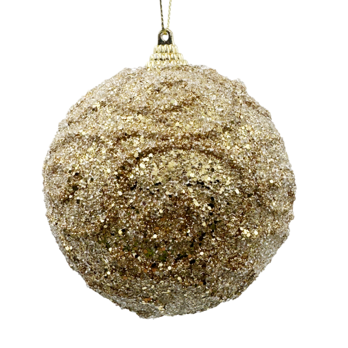 Glob de Craciun cu aspect nins DUSTY, Auriu, 10cm [1]