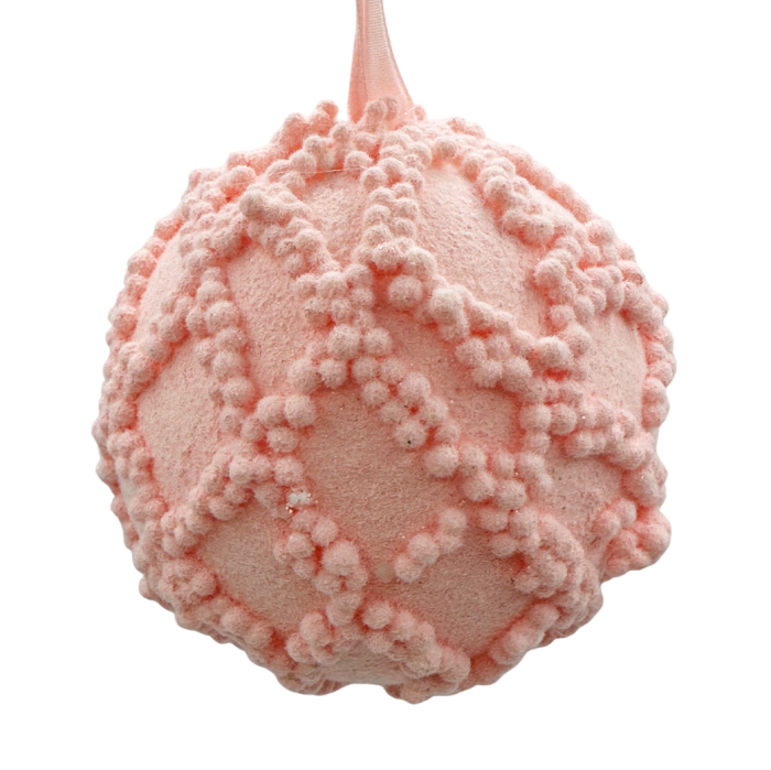 Glob de Craciun cu romburi DELICE, Roz, 10cm [1]