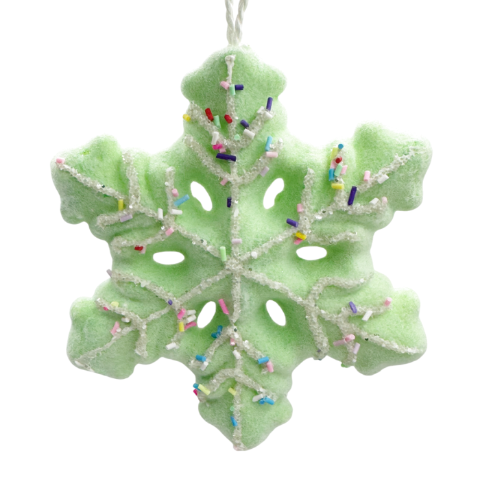 Glob de Craciun Fulg de Nea STORMY, Verde, 10cm [1]