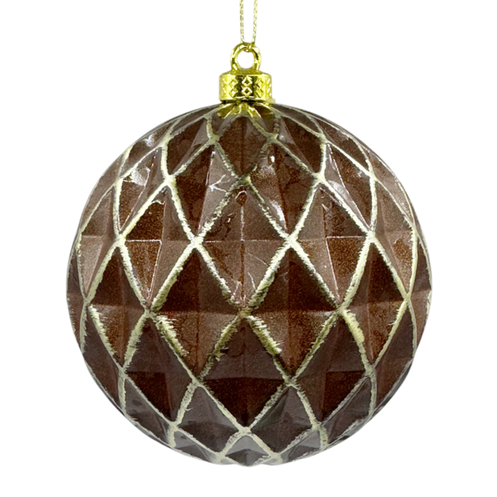 Glob de Craciun cu romburi DIAMOND, Maro Auriu [1]
