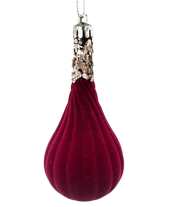 Glob de Craciun Fus cu paiete GLAM, Burgundy, 5x12cm [1]