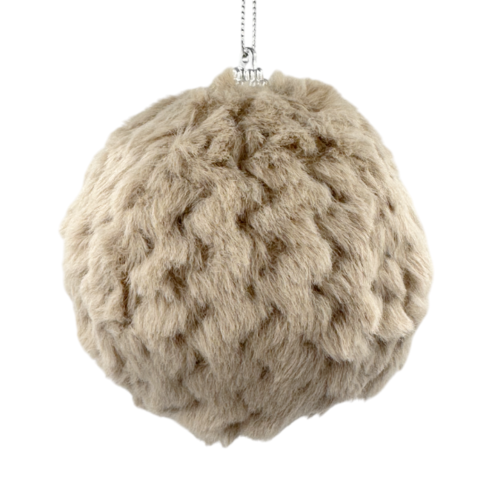Glob de Craciun cu blanita FLUFFY, Bej taupe, 10cm [1]