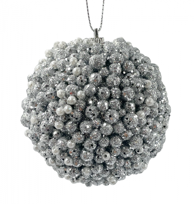 Glob de Craciun COMBY, Argintiu, 8cm [2]