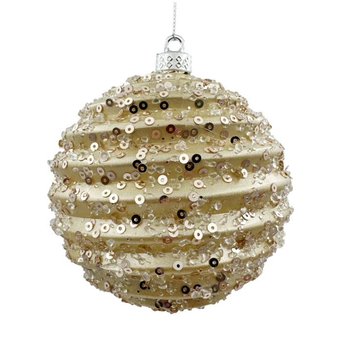 Glob de Craciun JUPITER, Auriu sampanie, 10cm [2]