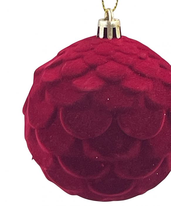 Glob de Craciun NALDO, Burgundy, 8cm [2]