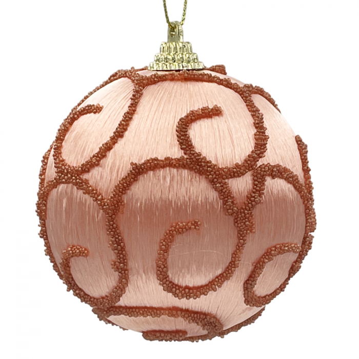 Glob de Craciun GLAM, Roz aramiu, 8cm [1]
