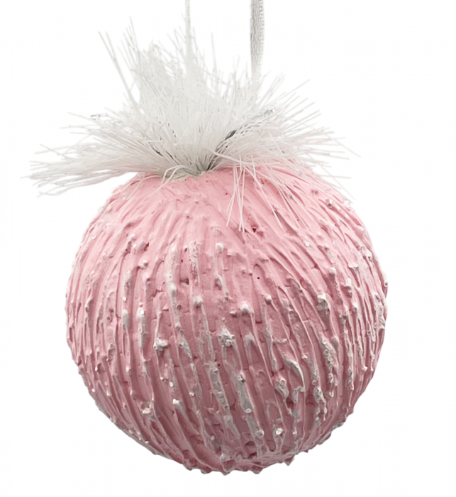 Glob de Craciun ELSA, Roz, 8cm [2]