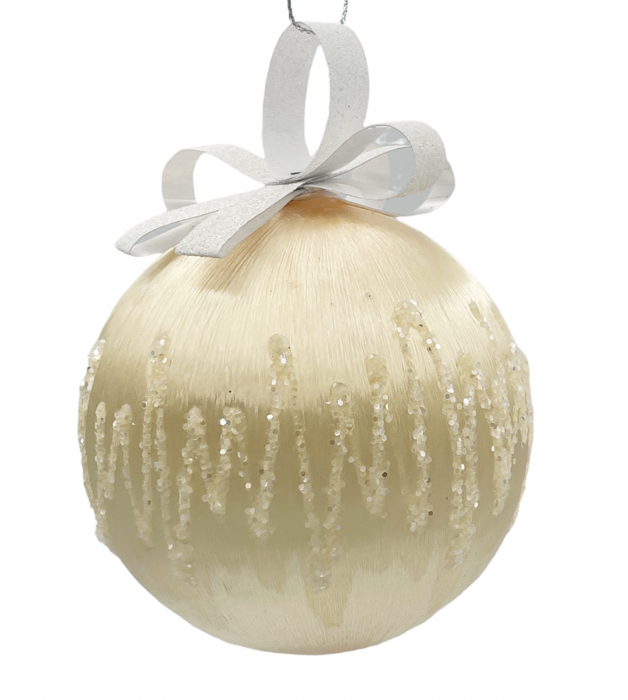 Glob de Craciun GLAM, Alb ivoire, 10cm [1]