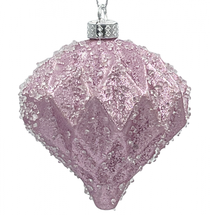 Glob de Craciun DIAMONDS, Mov prafuit, 8cm [1]