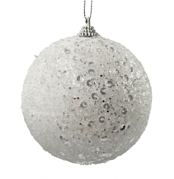 Glob de Craciun JOY, Alb, 10cm [1]