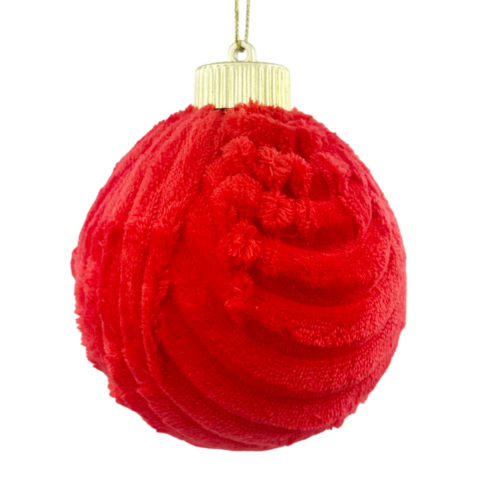 Glob de Craciun cu blanita FLUFFY, Rosu, 10cm [1]