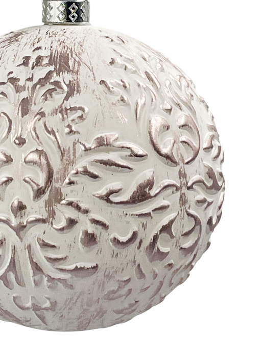 Glob de Craciun MERRY, Sampanie Alb, 10cm [2]