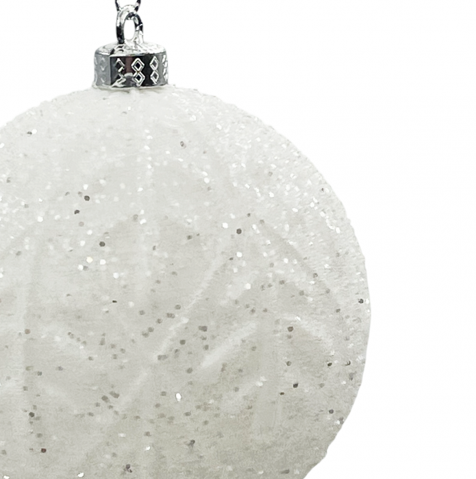 Glob de Craciun BEAUTY, Alb, 10cm [2]