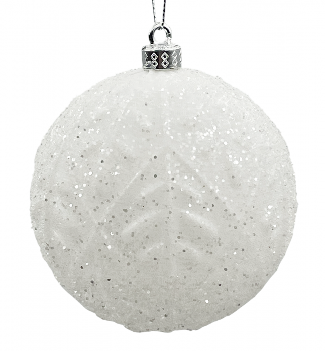 Glob de Craciun BEAUTY, Alb, 10cm [1]