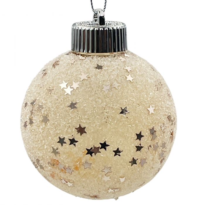 Glob de Craciun STARS, Sampanie auriu, 8cm [1]