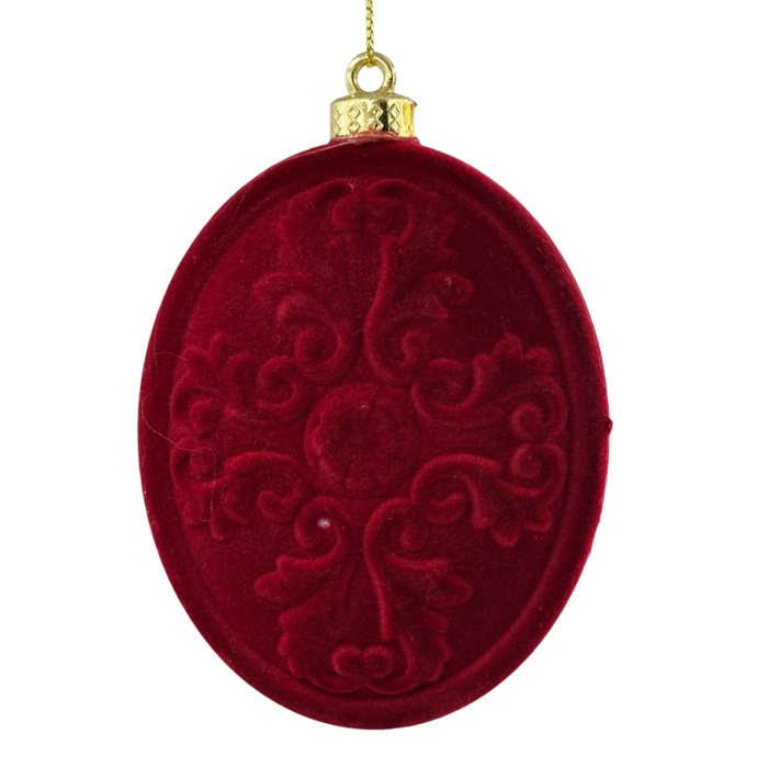 Glob de Craciun oval ROYAL, Burgundy, 10cm [2]