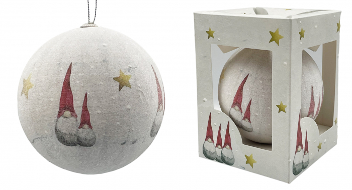 Glob de Craciun SECRET SANTA, Alb, 10cm [1]