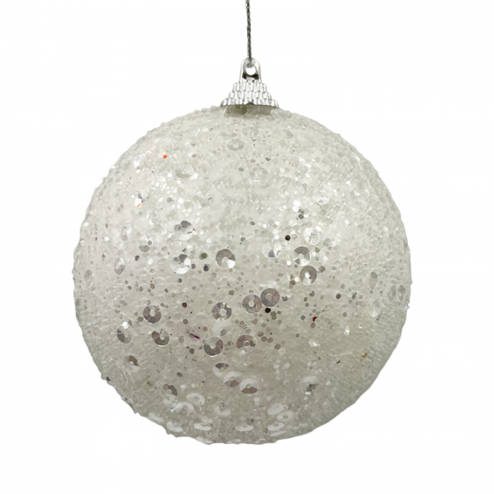 Glob de Craciun JOY, Alb, 10cm [2]