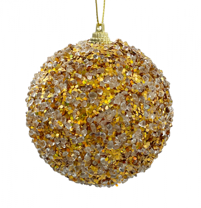 Glob de Craciun FROZEN, Auriu/ Aramiu, 8cm [1]