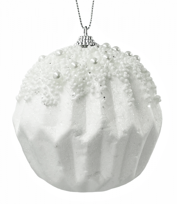 Glob de Craciun NALDO, Alb, 10cm [1]