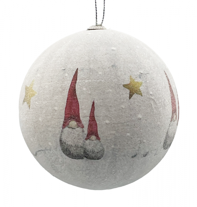 Glob de Craciun SECRET SANTA, Alb, 10cm [2]